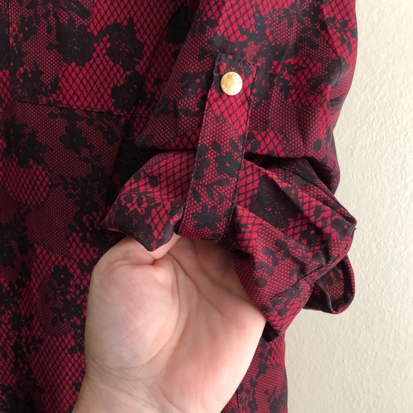 NWT Michael Kors Full Zip Up Utility Shirt Size L - Picture 3 of 5